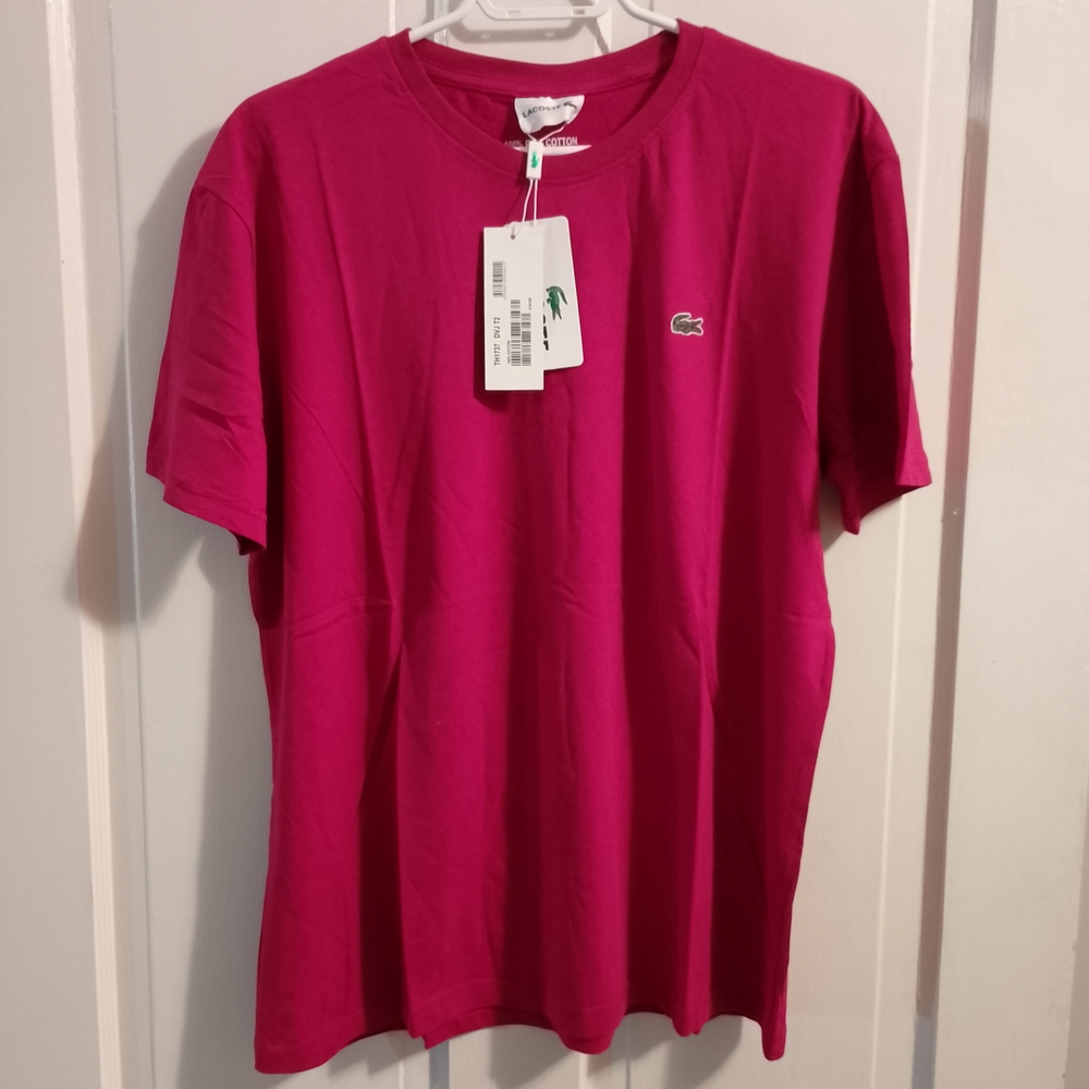 Lacoste Red Short Sleeve Tee Classic Crew Neck